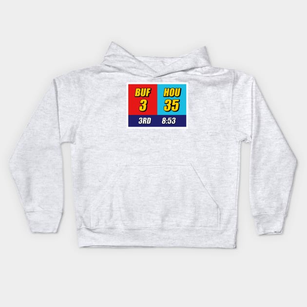 Buffalo vs. Houston • The Comeback Game Kids Hoodie by Carl Cordes